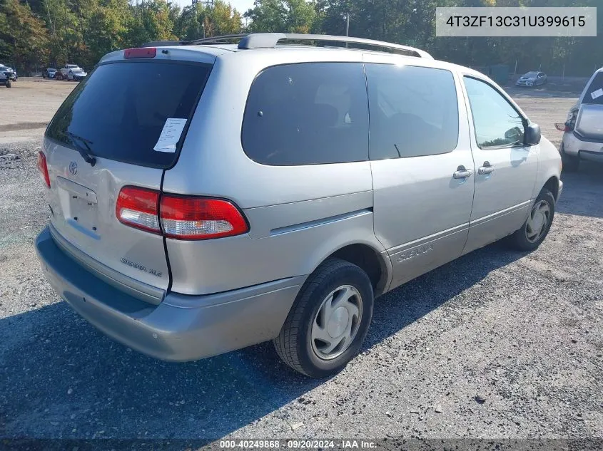 2001 Toyota Sienna Xle VIN: 4T3ZF13C31U399615 Lot: 40249868