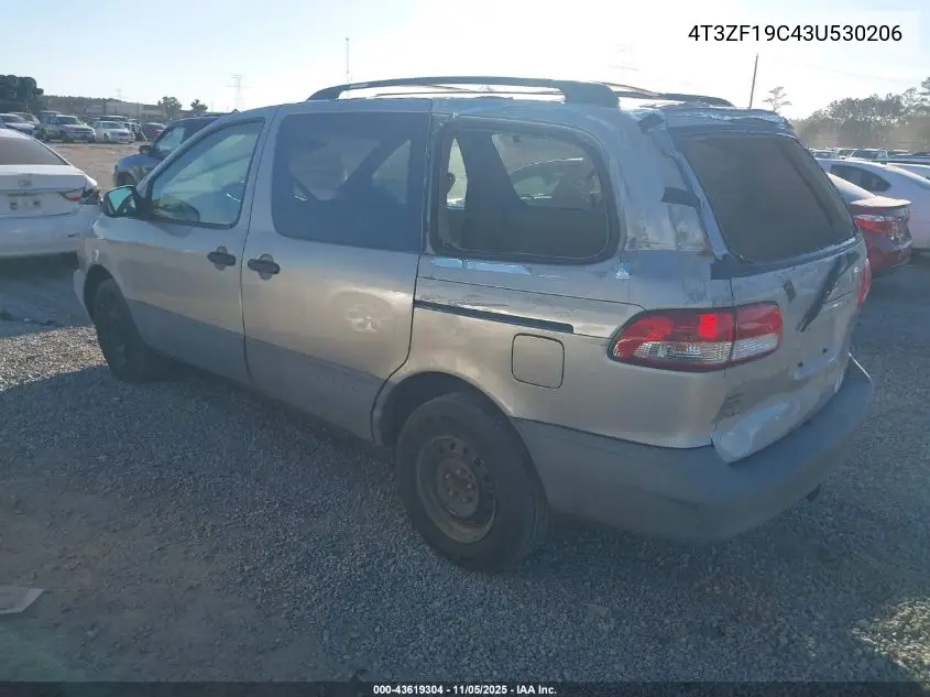 4T3ZF19C43U530206 2003 Toyota Sienna Ce