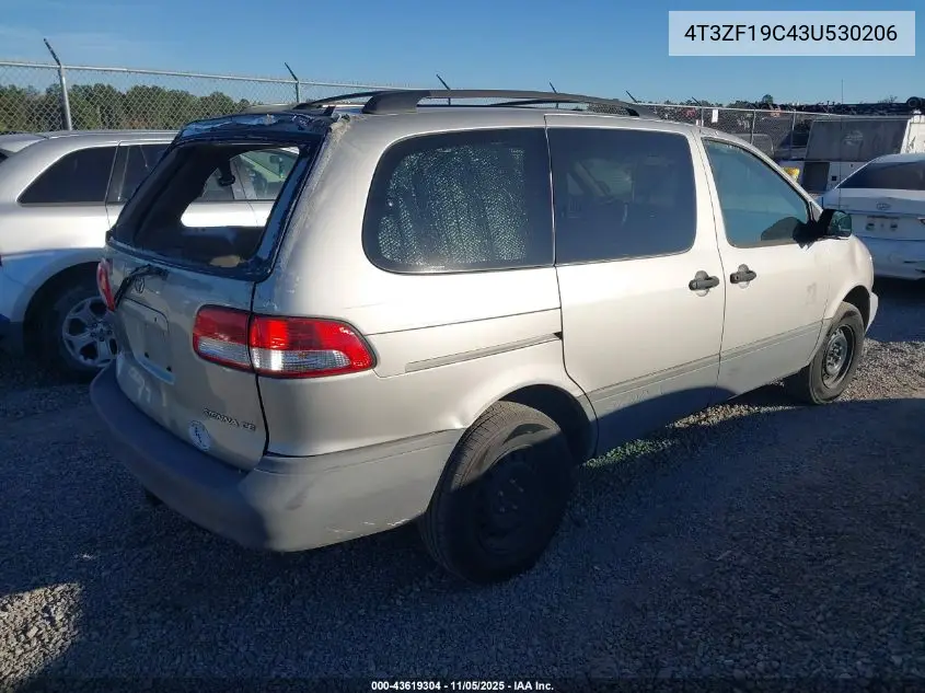 4T3ZF19C43U530206 2003 Toyota Sienna Ce