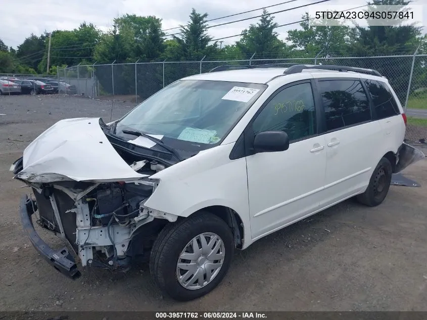 5TDZA23C94S057841 2004 Toyota Sienna Le