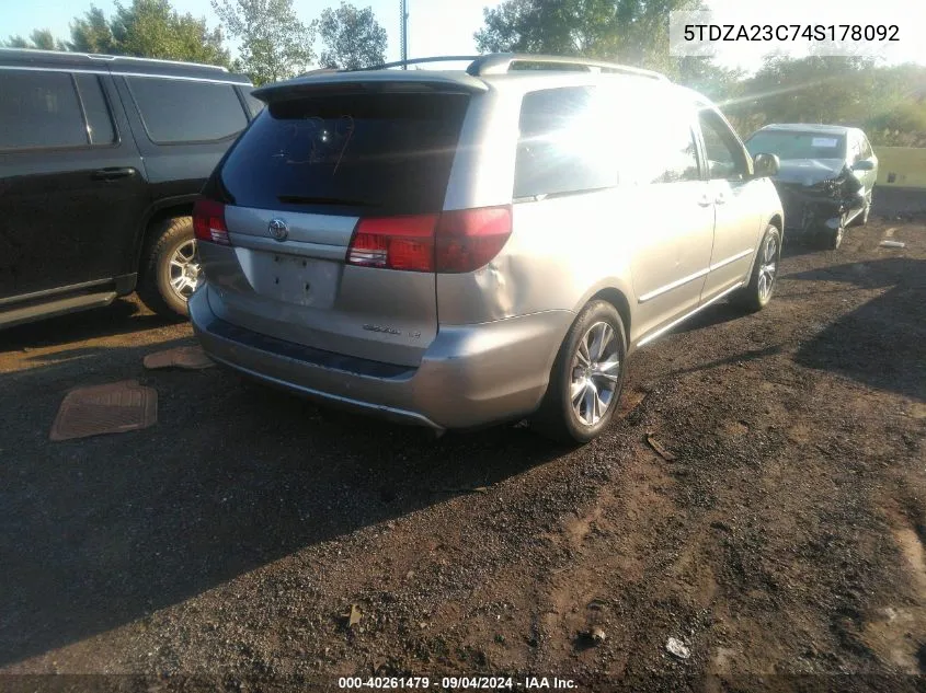 5TDZA23C74S178092 2004 Toyota Sienna Le