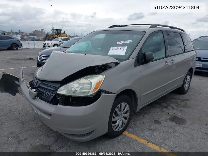 5TDZA23C94S118041 2004 Toyota Sienna Le