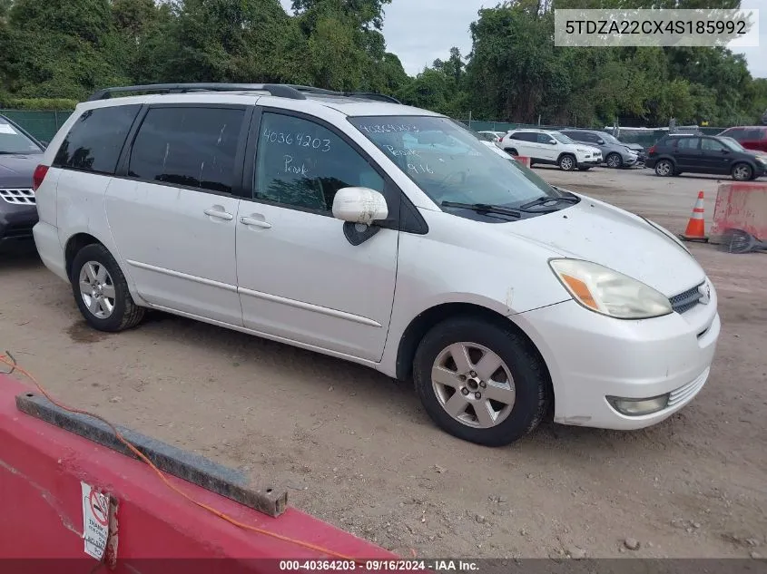 2004 Toyota Sienna Xle VIN: 5TDZA22CX4S185992 Lot: 40364203