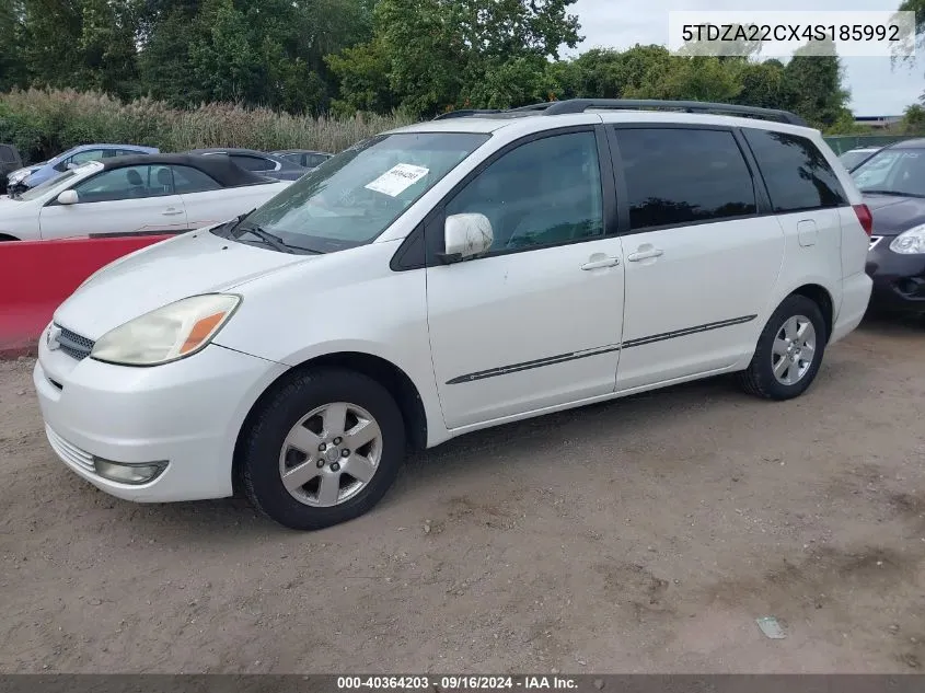 2004 Toyota Sienna Xle VIN: 5TDZA22CX4S185992 Lot: 40364203