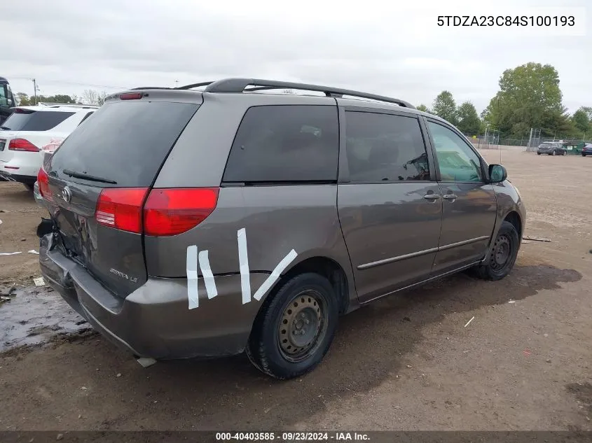 5TDZA23C84S100193 2004 Toyota Sienna Le