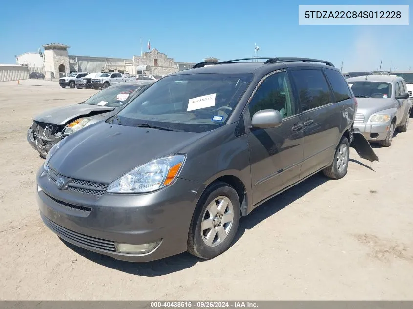 5TDZA22C84S012228 2004 Toyota Sienna Xle/Xle Limited