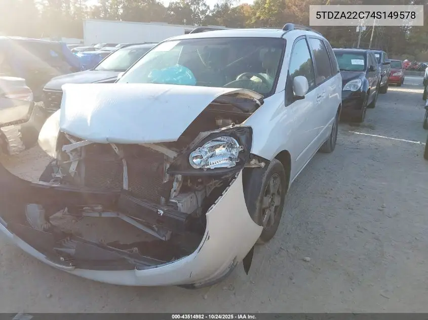 5TDZA22C74S149578 2004 Toyota Sienna Xle