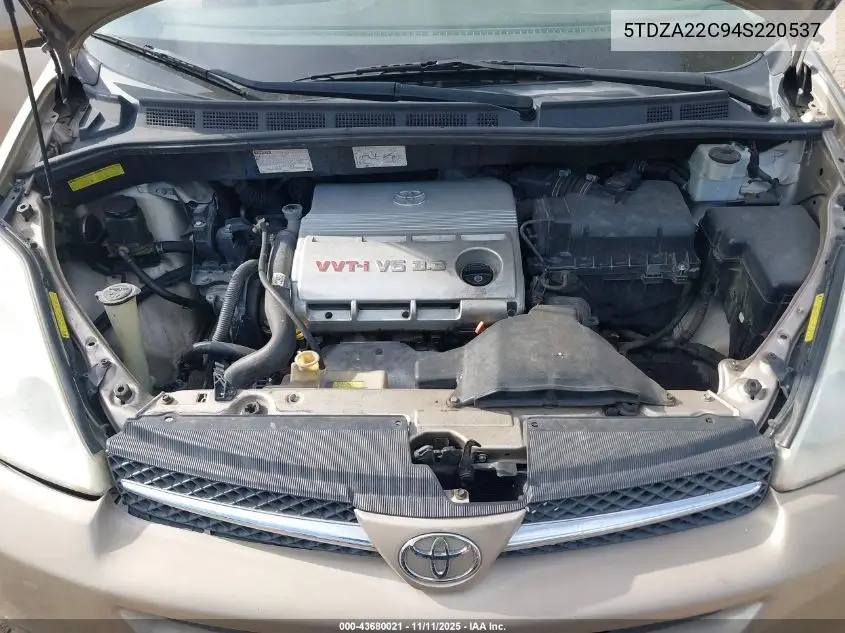 5TDZA22C94S220537 2004 Toyota Sienna Xle Limited