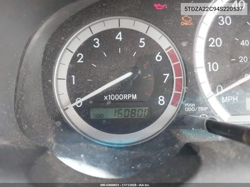 5TDZA22C94S220537 2004 Toyota Sienna Xle Limited