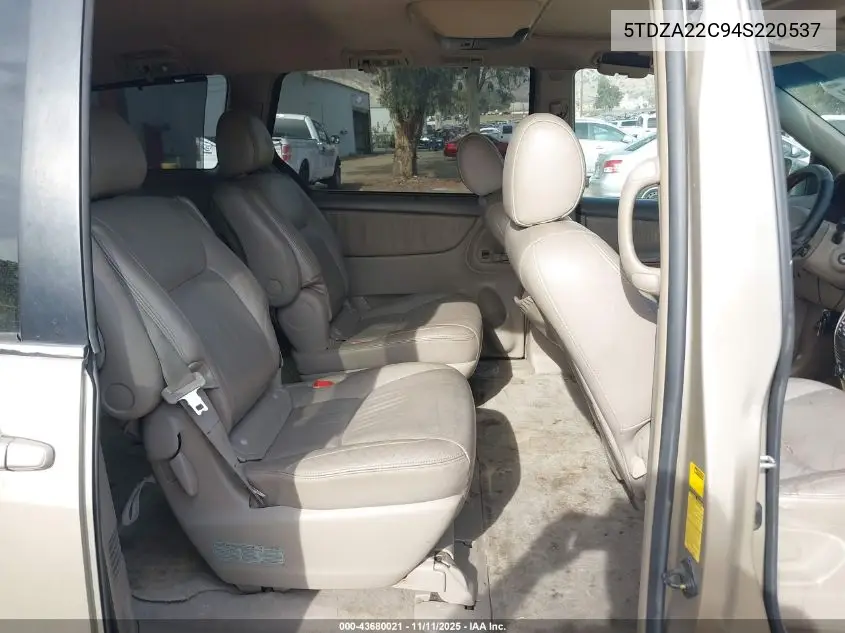 5TDZA22C94S220537 2004 Toyota Sienna Xle Limited