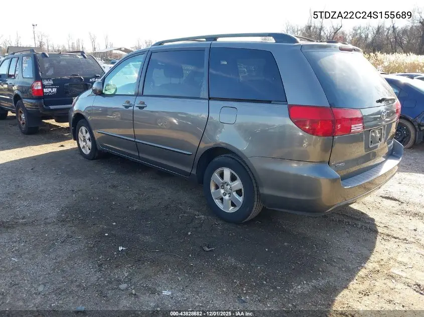 5TDZA22C24S155689 2004 Toyota Sienna Xle