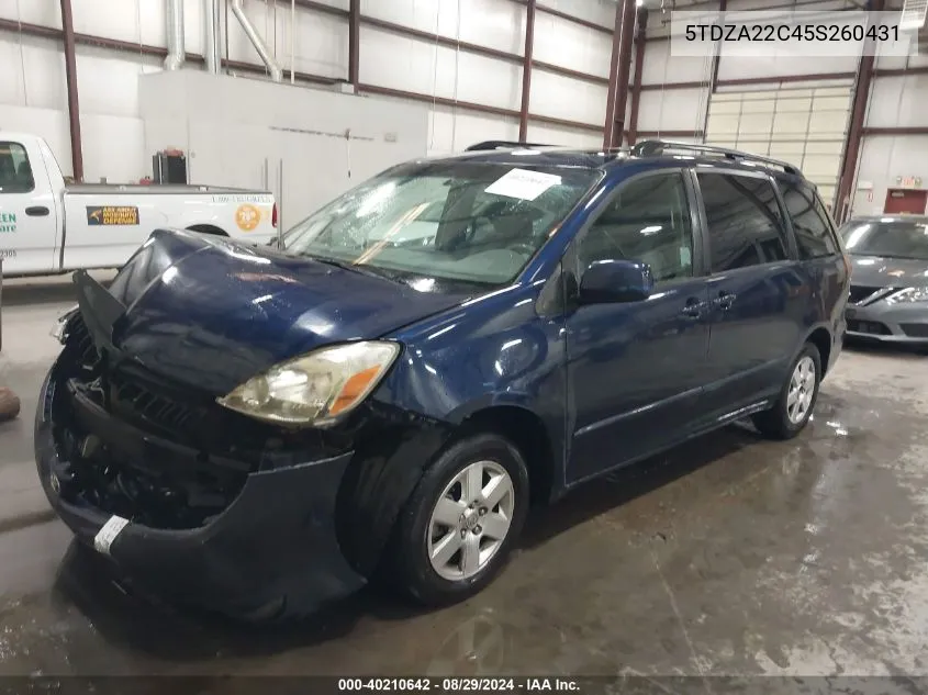 5TDZA22C45S260431 2005 Toyota Sienna Xle