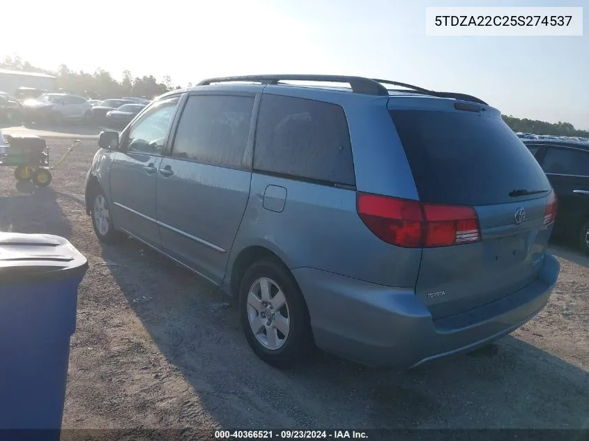 5TDZA22C25S274537 2005 Toyota Sienna Xle