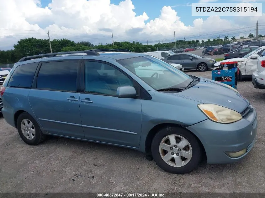 5TDZA22C75S315194 2005 Toyota Sienna Xle