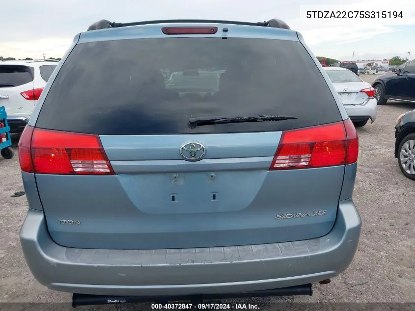 5TDZA22C75S315194 2005 Toyota Sienna Xle