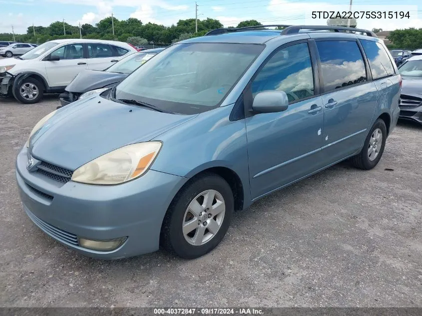 5TDZA22C75S315194 2005 Toyota Sienna Xle