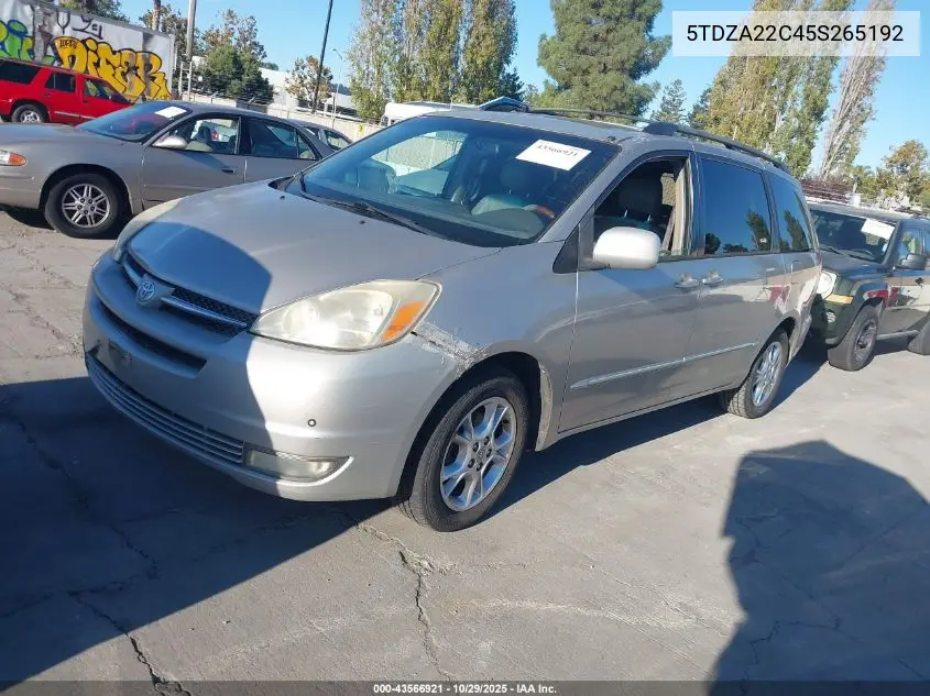 5TDZA22C45S265192 2005 Toyota Sienna Xle Limited