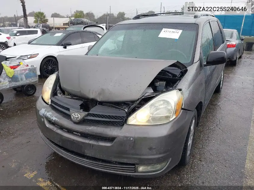 5TDZA22C25S240646 2005 Toyota Sienna Xle