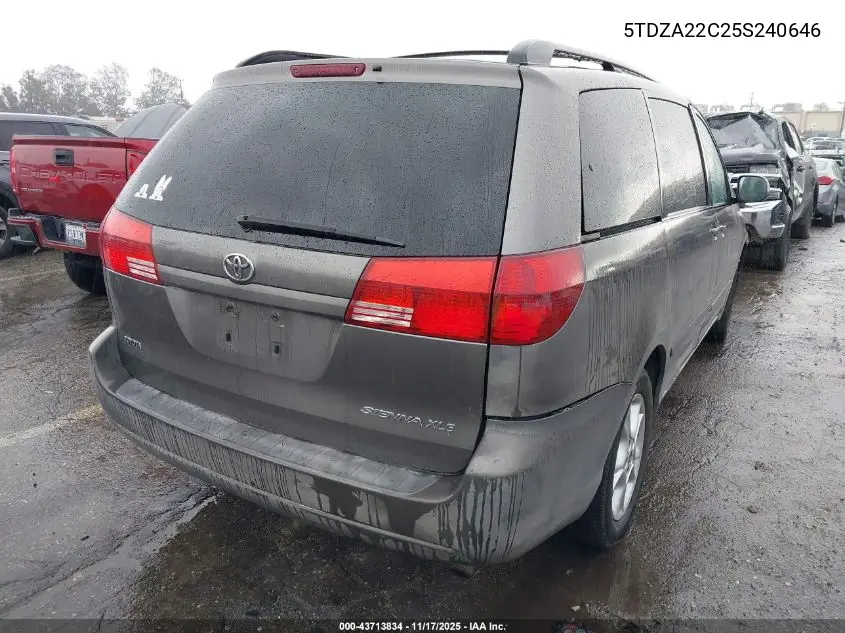 5TDZA22C25S240646 2005 Toyota Sienna Xle