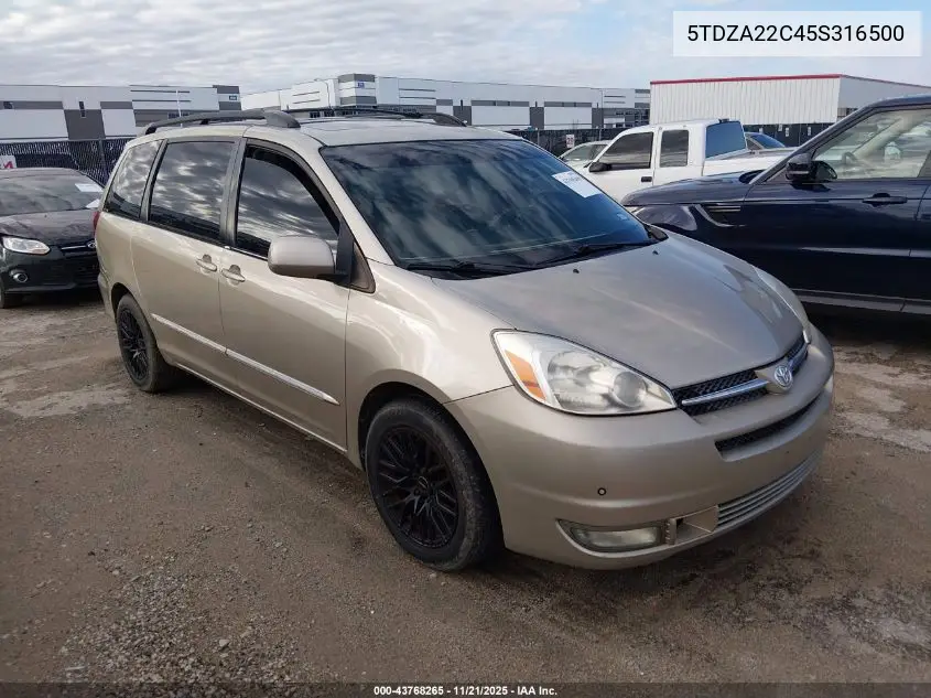 5TDZA22C45S316500 2005 Toyota Sienna Xle Limited