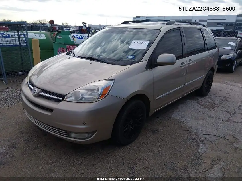 5TDZA22C45S316500 2005 Toyota Sienna Xle Limited