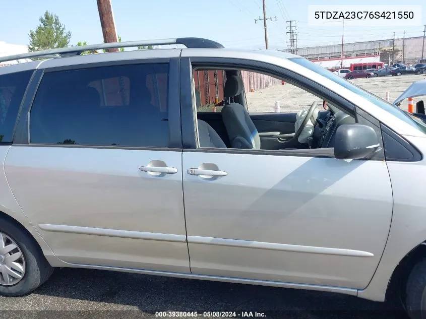 5TDZA23C76S421550 2006 Toyota Sienna Le