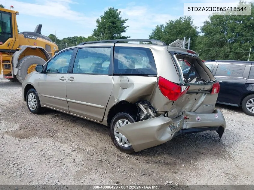 5TDZA23C86S418544 2006 Toyota Sienna Ce