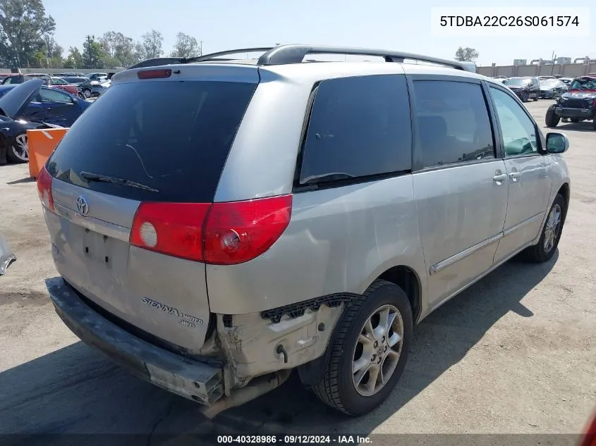 5TDBA22C26S061574 2006 Toyota Sienna Xle Limited