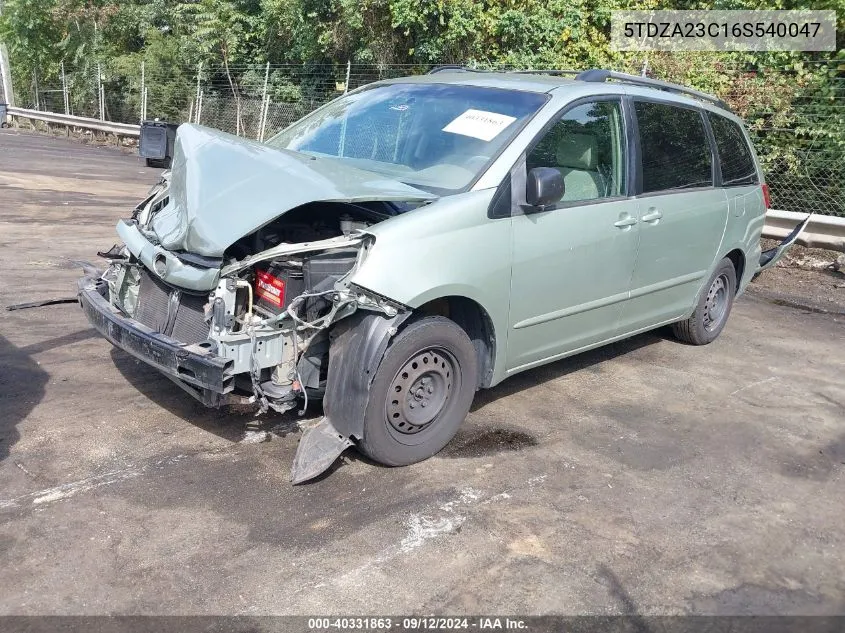 5TDZA23C16S540047 2006 Toyota Sienna Le