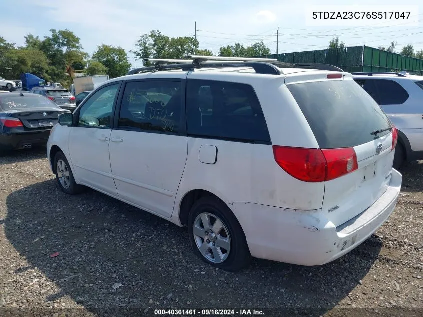 5TDZA23C76S517047 2006 Toyota Sienna Le