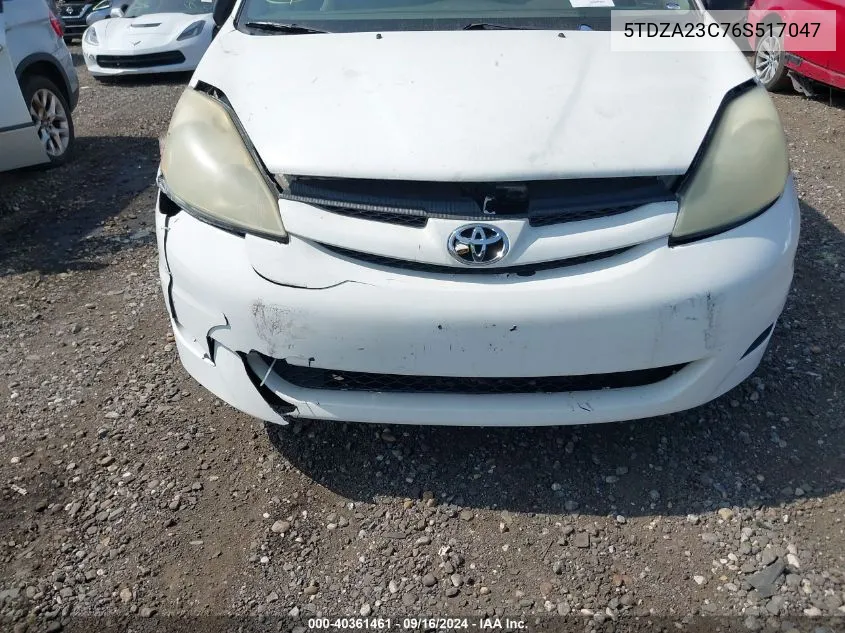 5TDZA23C76S517047 2006 Toyota Sienna Le