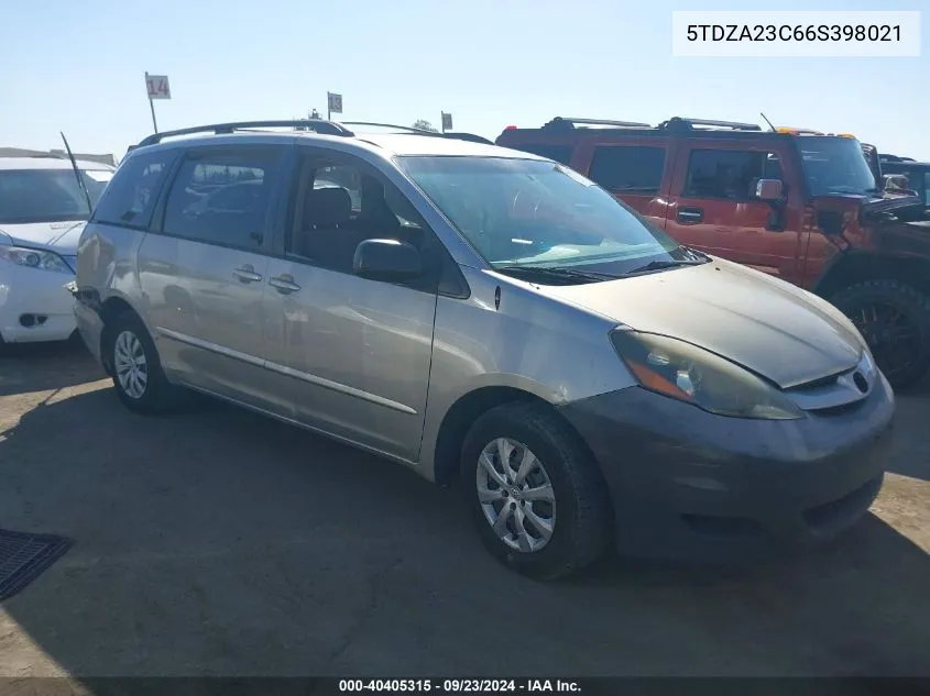 5TDZA23C66S398021 2006 Toyota Sienna Le