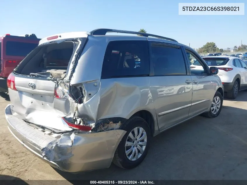 5TDZA23C66S398021 2006 Toyota Sienna Le