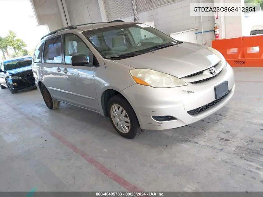 5TDZA23C86S412954 2006 Toyota Sienna Ce