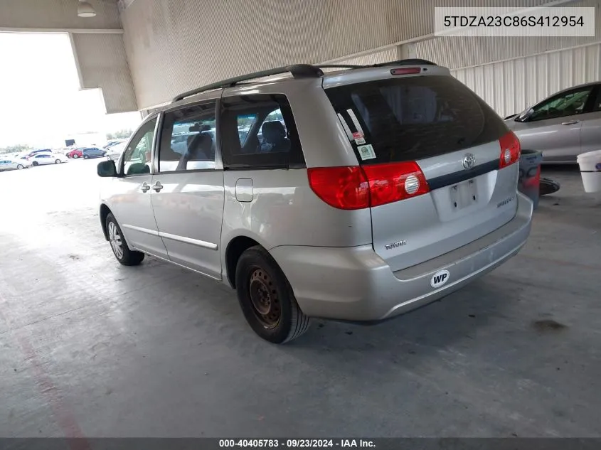 5TDZA23C86S412954 2006 Toyota Sienna Ce