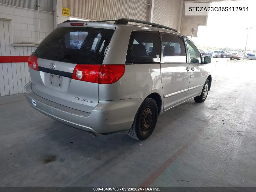 5TDZA23C86S412954 2006 Toyota Sienna Ce