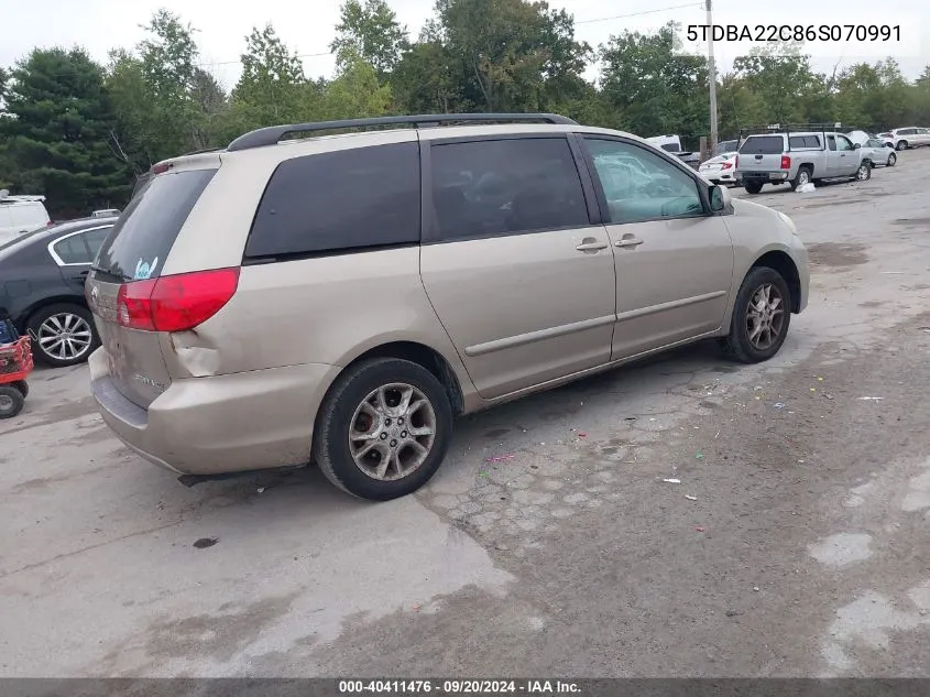 5TDBA22C86S070991 2006 Toyota Sienna Xle