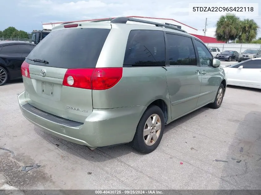 5TDZA22C96S422118 2006 Toyota Sienna Xle