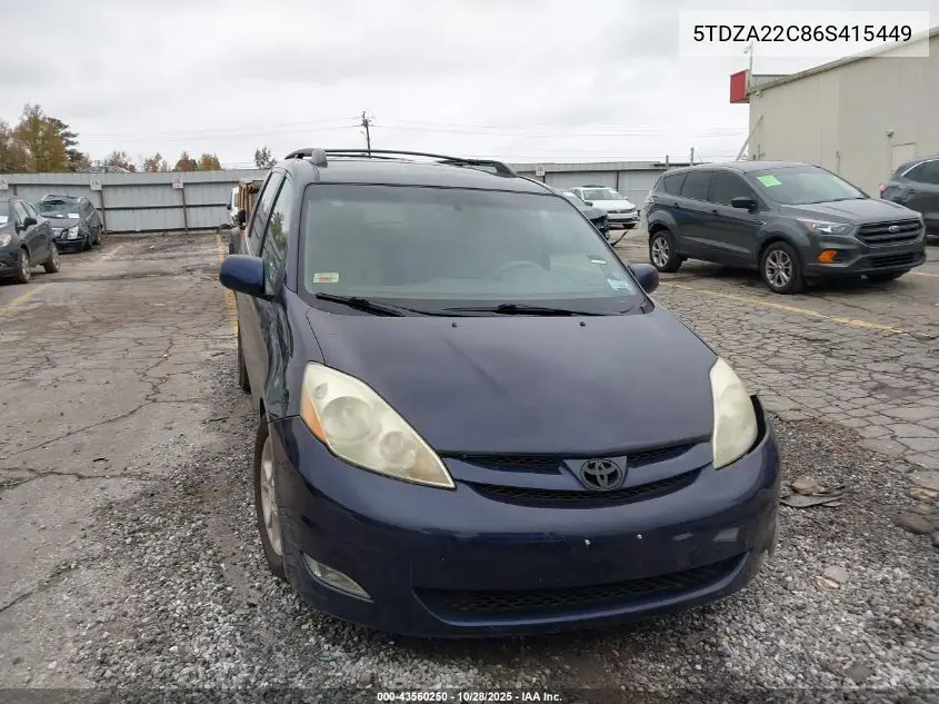 5TDZA22C86S415449 2006 Toyota Sienna Xle