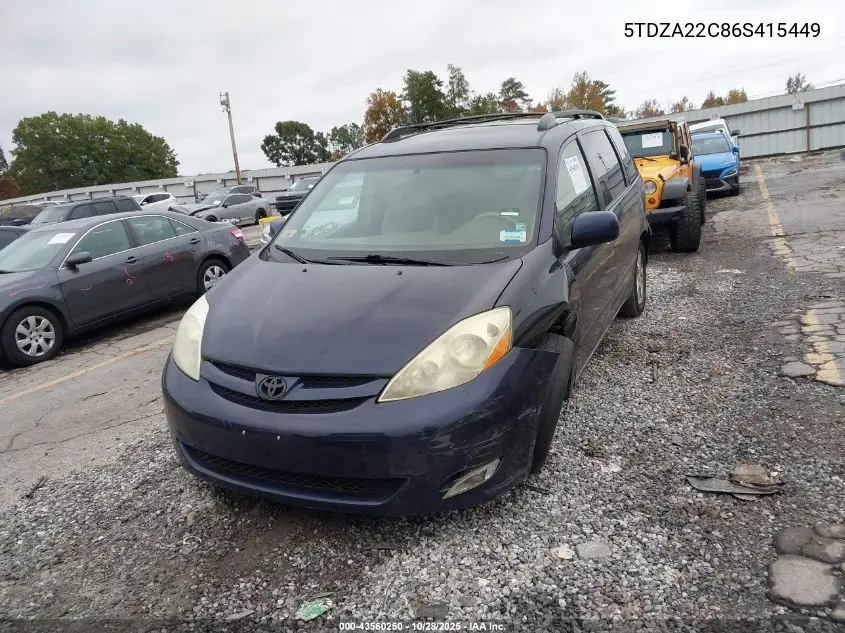 5TDZA22C86S415449 2006 Toyota Sienna Xle