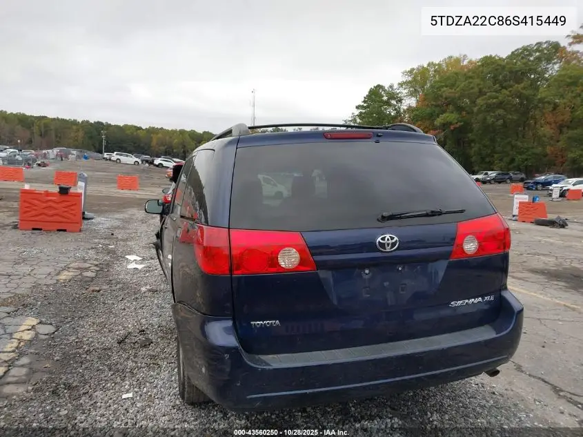 5TDZA22C86S415449 2006 Toyota Sienna Xle