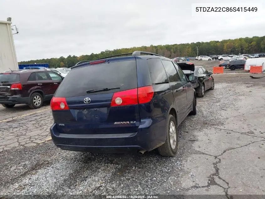 5TDZA22C86S415449 2006 Toyota Sienna Xle
