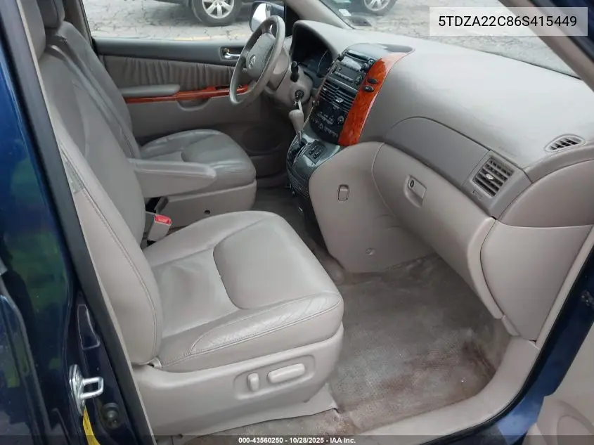 5TDZA22C86S415449 2006 Toyota Sienna Xle