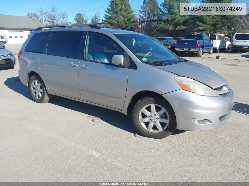 5TDBA22C16S074249 2006 Toyota Sienna Xle