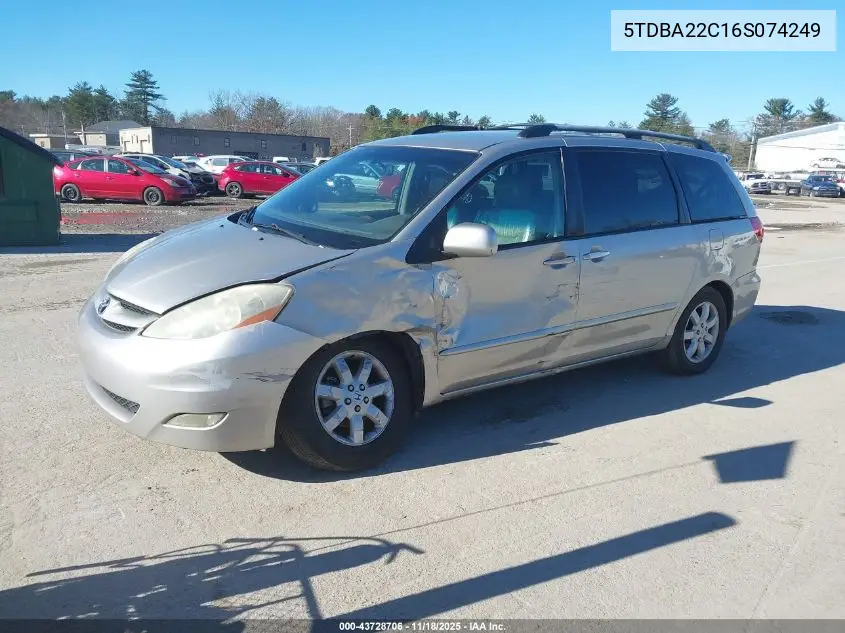 5TDBA22C16S074249 2006 Toyota Sienna Xle