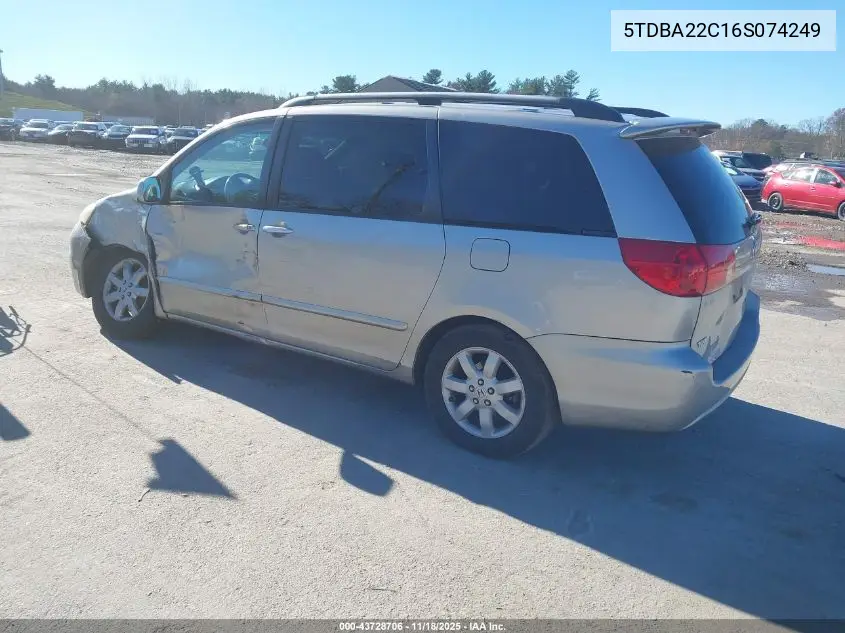 5TDBA22C16S074249 2006 Toyota Sienna Xle