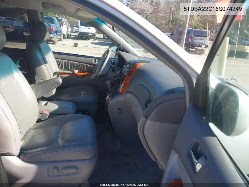 5TDBA22C16S074249 2006 Toyota Sienna Xle