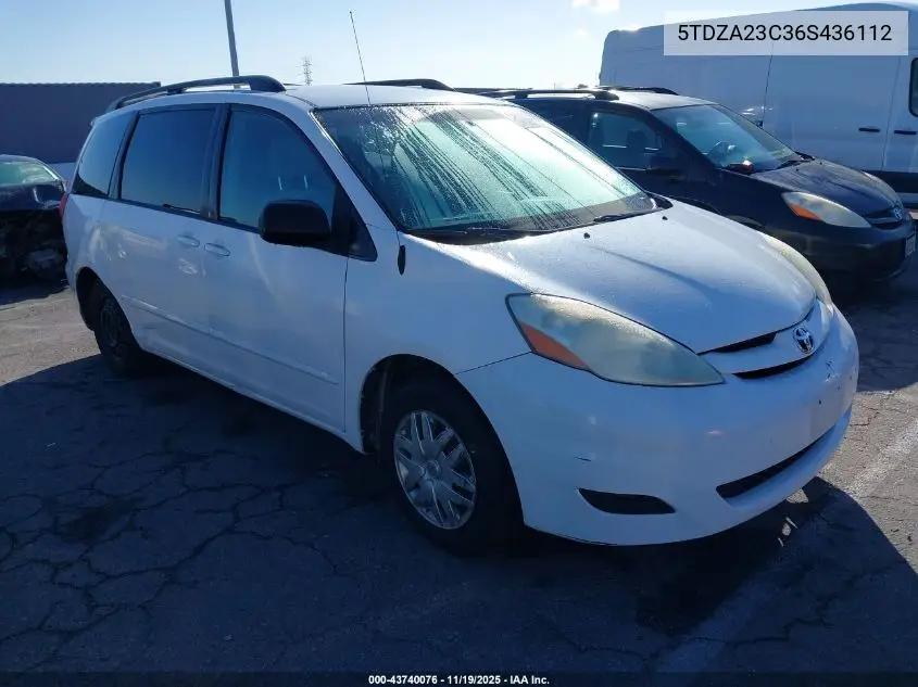 5TDZA23C36S436112 2006 Toyota Sienna Le