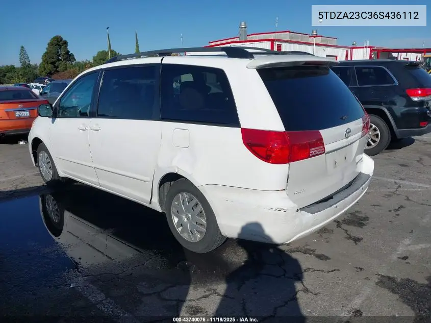 5TDZA23C36S436112 2006 Toyota Sienna Le