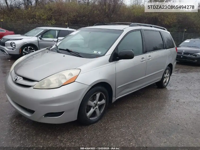 5TDZA23C86S494278 2006 Toyota Sienna Le